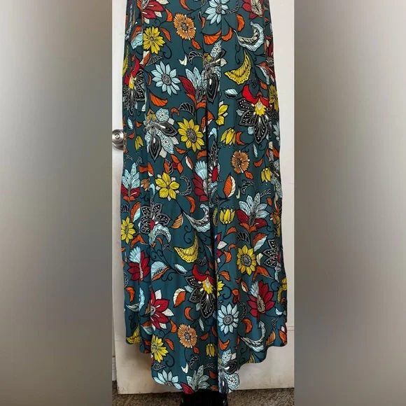 Anthropologie Geneva Halter Wide Leg Floral Jumpsuit Romper Keyhole Feminine - Picture 7 of 14